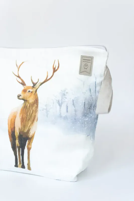 Stor prosjektpose med glidelås - hjort